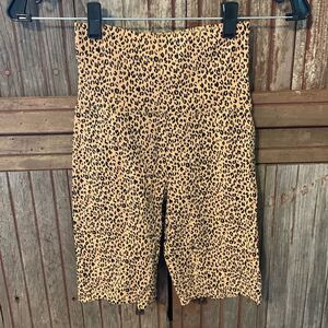Women’s Juniors BP Cheetah Leopard Print High Waist Athletic Biker Shorts XXS